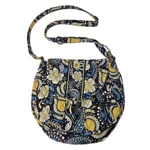 Vera Bradley Womens Quilted Ella Blue Lizzy Paisley Shoulder Bag Purse Y2K